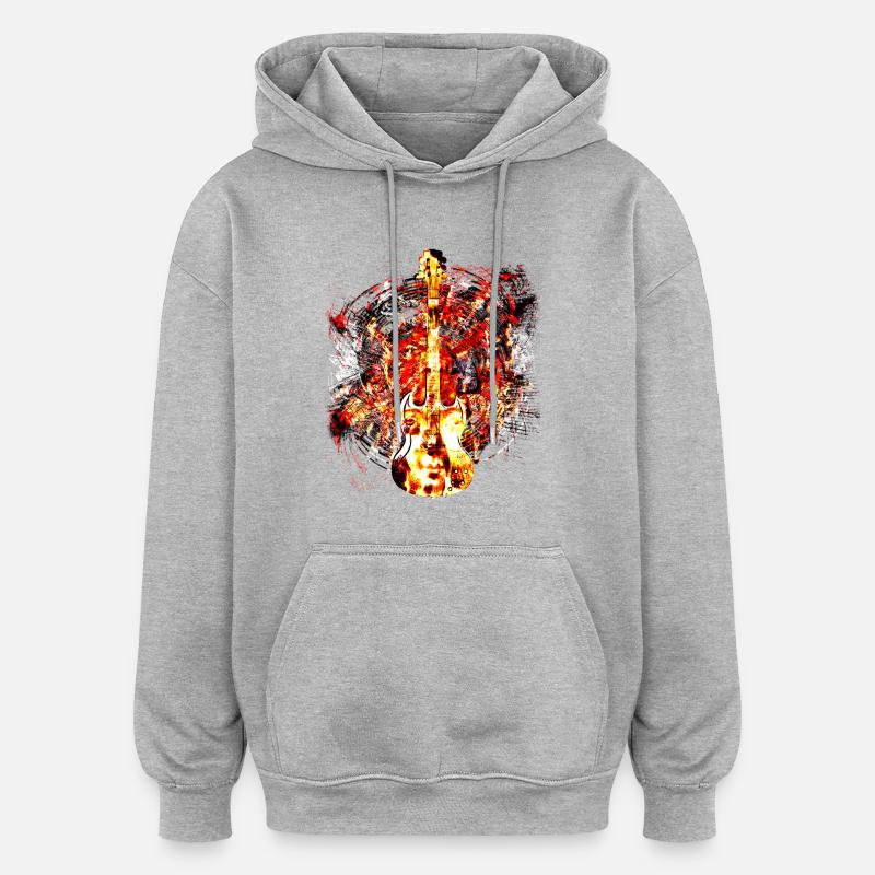 Guitar Face - Oversized Unisex Hoodie - heather grey
