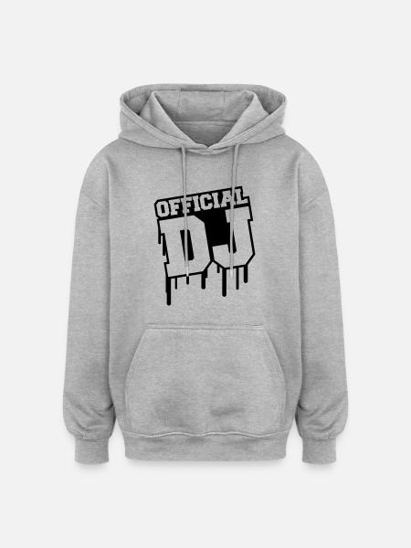 official_dj_c1 - Sweat à capuche oversize unisexe - gris chiné