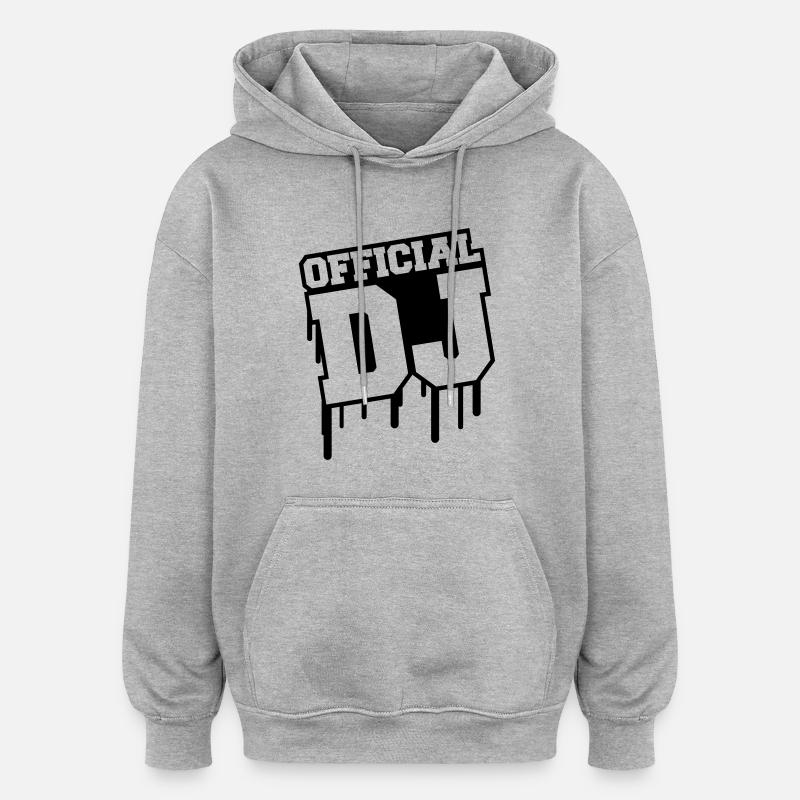 official_dj_c1 - Sweat à capuche oversize unisexe - gris chiné