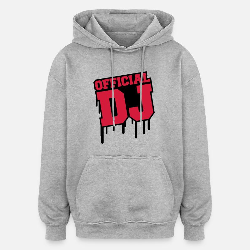 official_dj_c2 - Sweat à capuche oversize unisexe - gris chiné