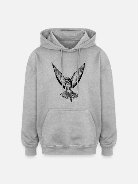 bird - Oversized Unisex Hoodie - heather grey