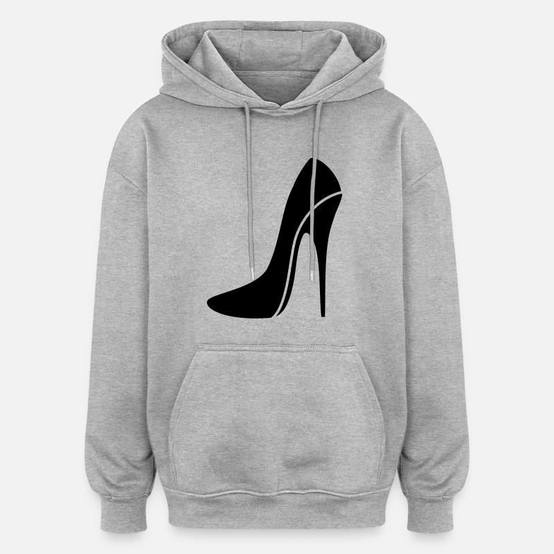 Stiletto sexy / talon haut - deux - Sweat à capuche oversize unisexe - gris chiné