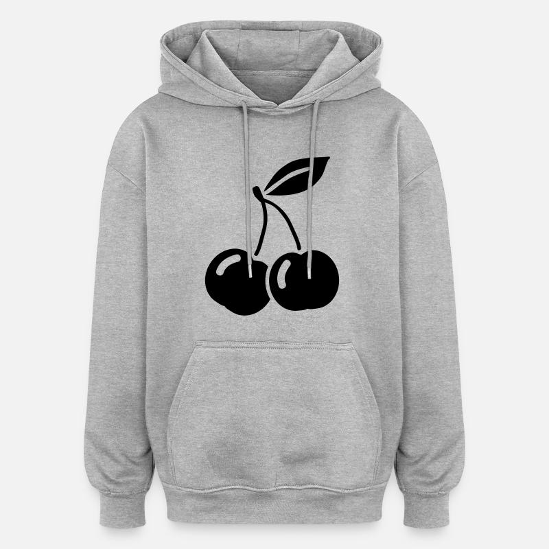 kirschen_ak1 - Sweat à capuche oversize unisexe - gris chiné