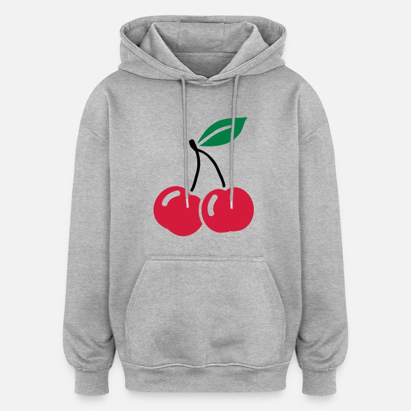 kirschen_ak3 - Sweat à capuche oversize unisexe - gris chiné