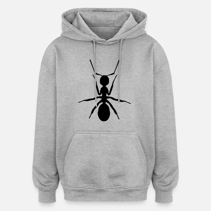 fourmi - Sweat à capuche oversize unisexe - gris chiné