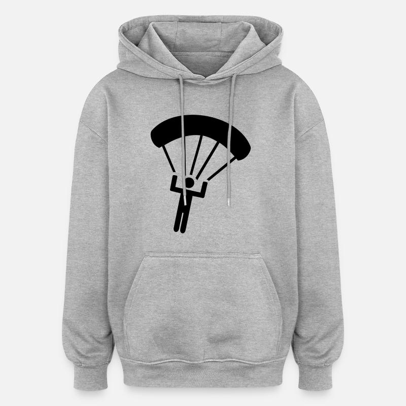 Parachutisme - Sweat à capuche oversize unisexe - gris chiné