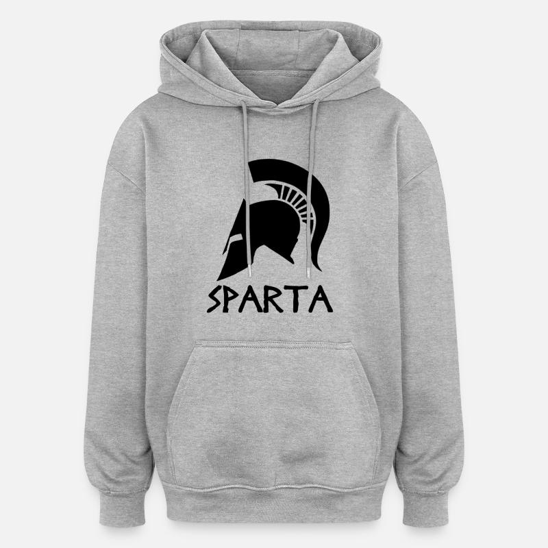 Sparte - Sweat à capuche oversize unisexe - gris chiné