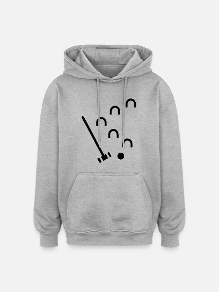 Krocket - Oversized Unisex Hoodie - Grau meliert