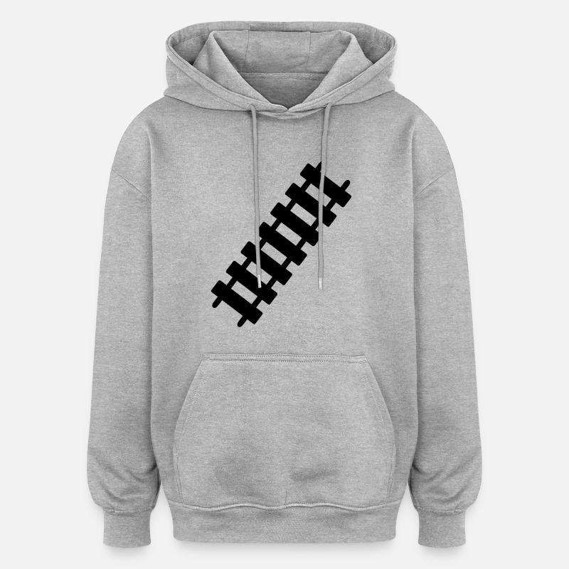 Rail - Sweat à capuche oversize unisexe - gris chiné