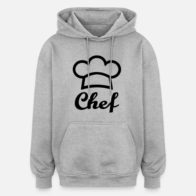 Cuisinier - Sweat à capuche oversize unisexe - gris chiné