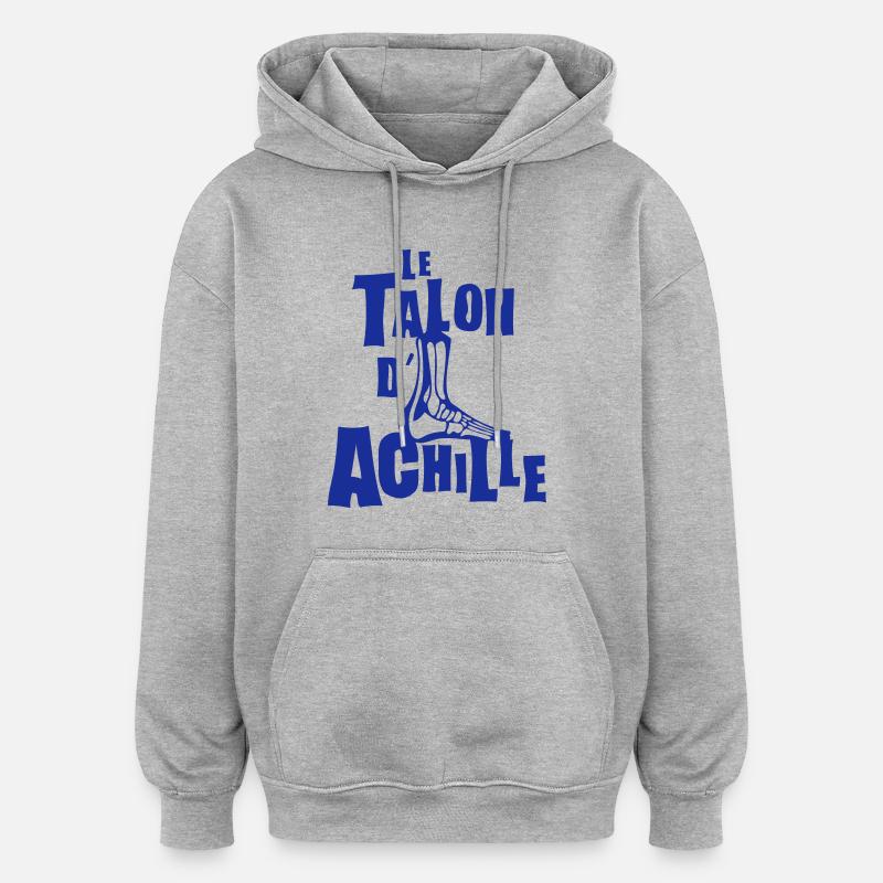 talon achille expression - Sweat à capuche oversize unisexe - gris chiné