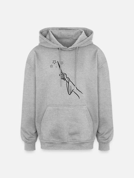 Wizard wand - Oversized Unisex Hoodie - heather grey