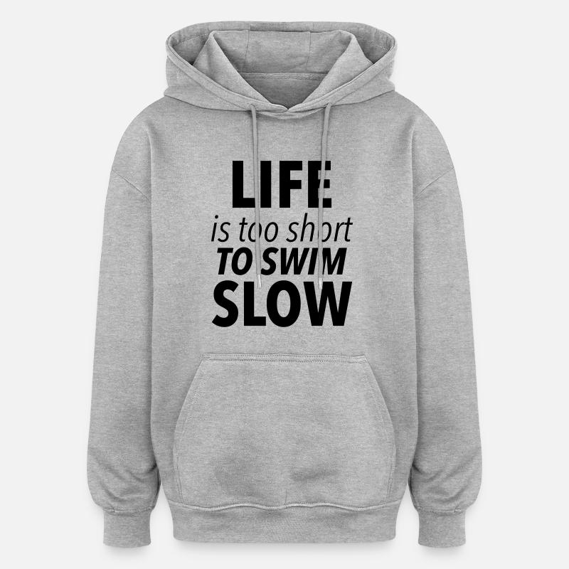 Natation - Sweat à capuche oversize unisexe - gris chiné