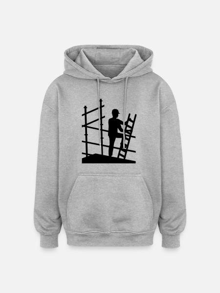 Monteur d'échafaudages - Sweat à capuche oversize unisexe - gris chiné
