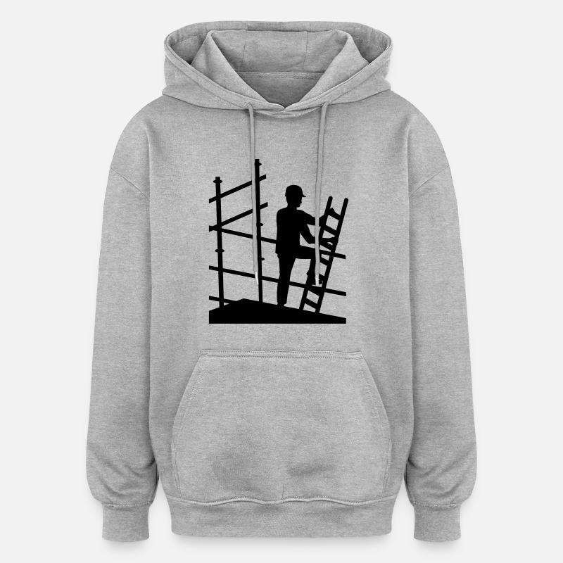 Monteur d'échafaudages - Sweat à capuche oversize unisexe - gris chiné