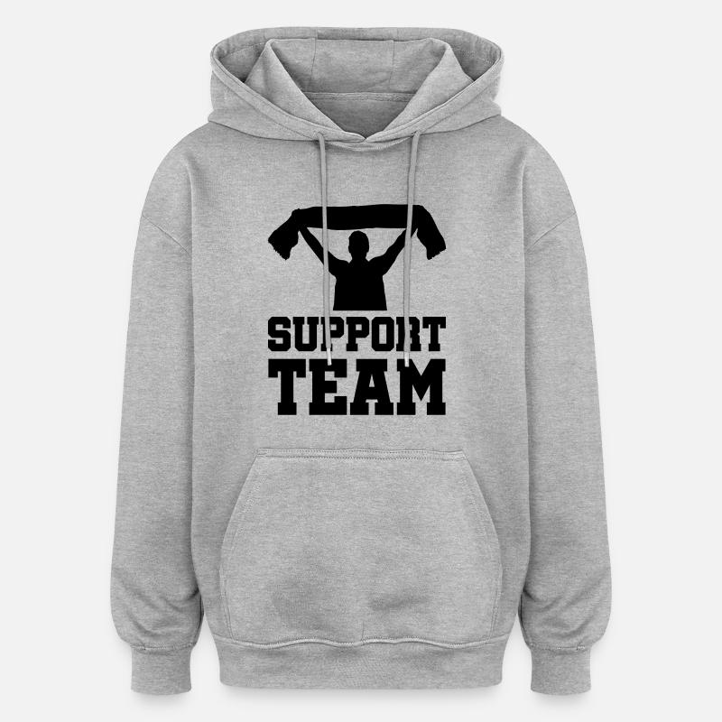 fan support team - Oversized Unisex Hoodie - Grau meliert