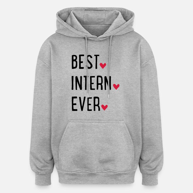 Praktikant - Oversized Unisex Hoodie - Grau meliert