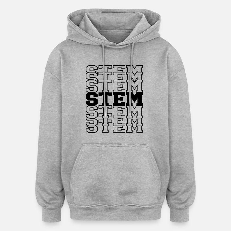 TIGE - Sweat à capuche oversize unisexe - gris chiné