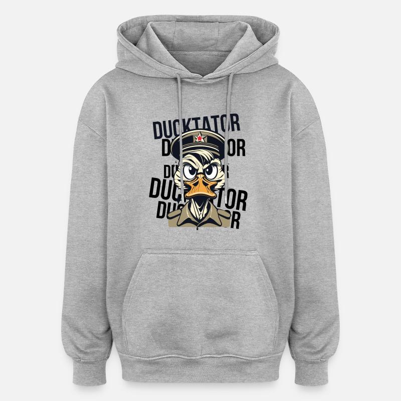 Ducktator - Sweat à capuche oversize unisexe - gris chiné