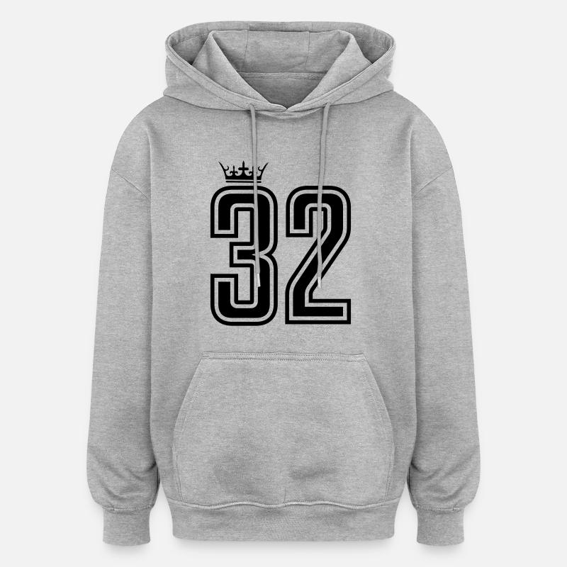 32 Couronnes - Sweat à capuche oversize unisexe - gris chiné