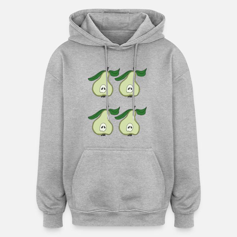 birnenhaeflte vierfach - Oversized Unisex Hoodie - Grau meliert