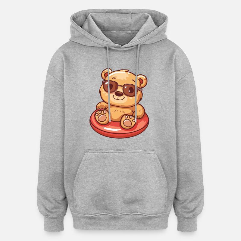 Bear Comic Cool - Oversized Unisex Hoodie - heather grey