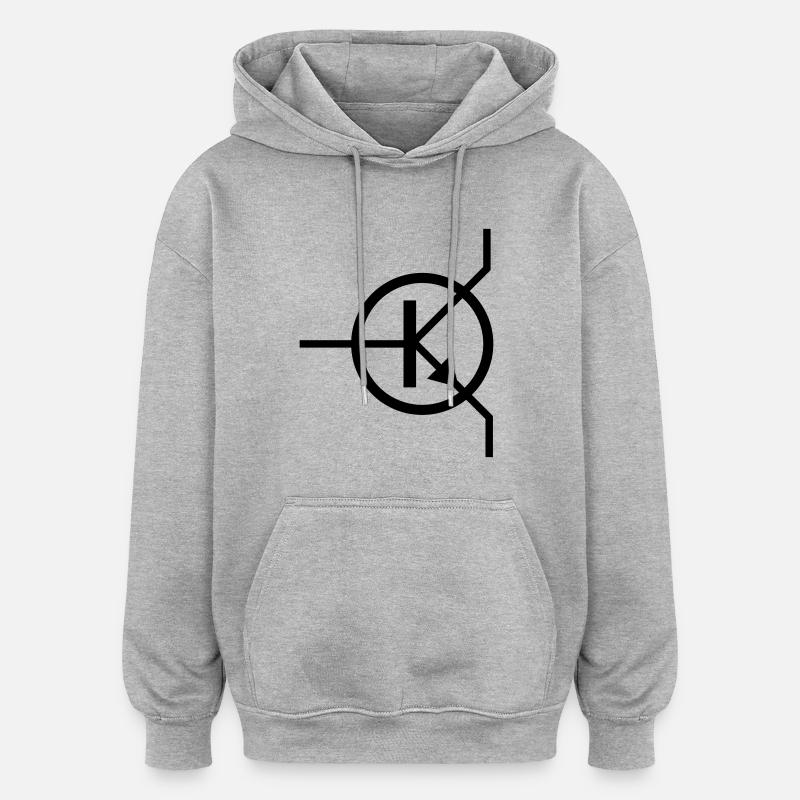 Transistor Schaltzeichen - Oversized Unisex Hoodie - Grau meliert