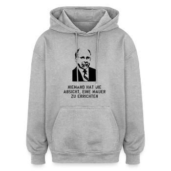 Walter Ulbricht - Oversized Unisex Hoodie - Grau meliert - Vorne - Noah (186cm)