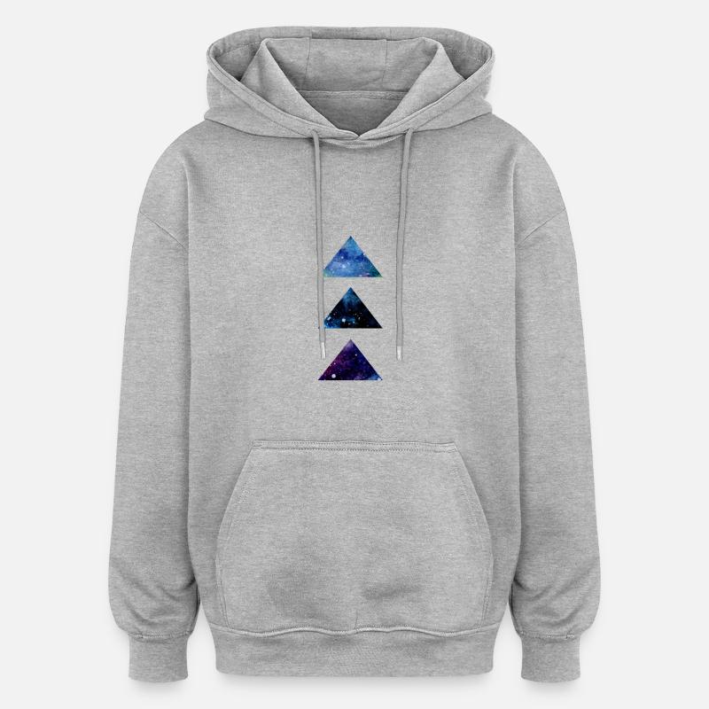 SPACE TRIANGLE - Oversized Unisex Hoodie - heather grey