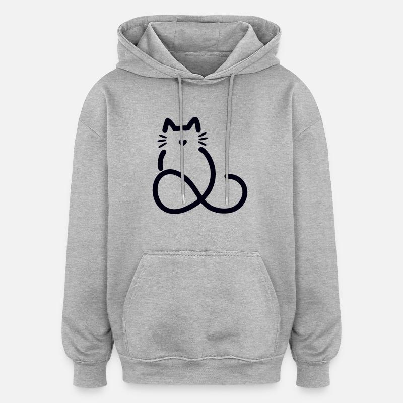 infinite love heart shape cat - Oversized Unisex Hoodie - heather grey
