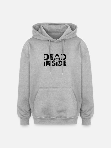 Skulls. Dead inside - Oversized Unisex Hoodie - heather grey