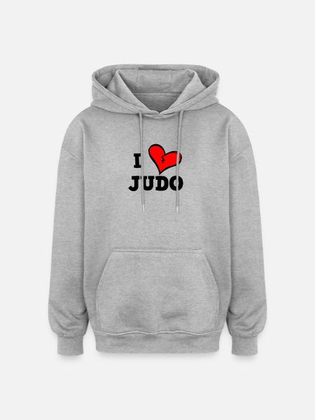 I love Judo - Oversized Unisex Hoodie - heather grey