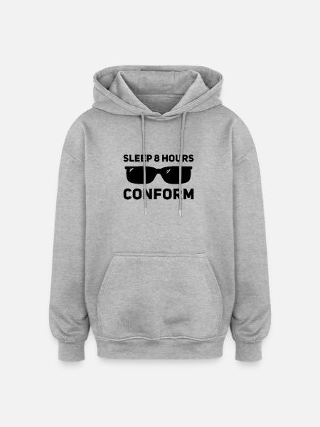 Sleep 8 hours, adapt - Oversized Unisex Hoodie - heather grey