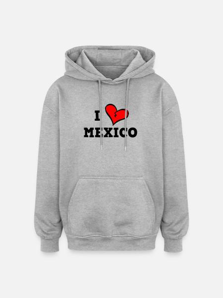 I love Mexico - Oversized Unisex Hoodie - heather grey