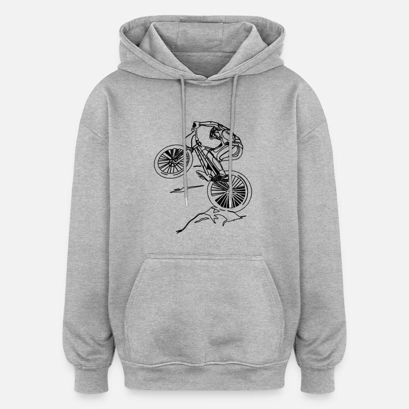 Freeride Trial Vélo Cyclisme - Sweat à capuche oversize unisexe - gris chiné