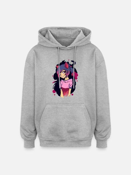 Cosplay - Oversized Unisex Hoodie - Grau meliert