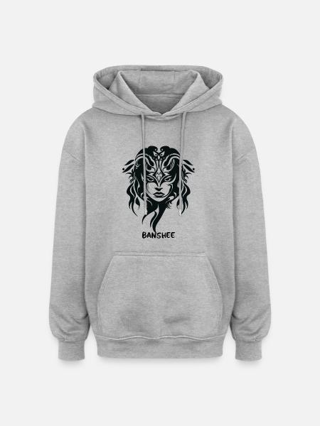 Stammessymbol Frau: Banshee - Oversized Unisex Hoodie - Grau meliert