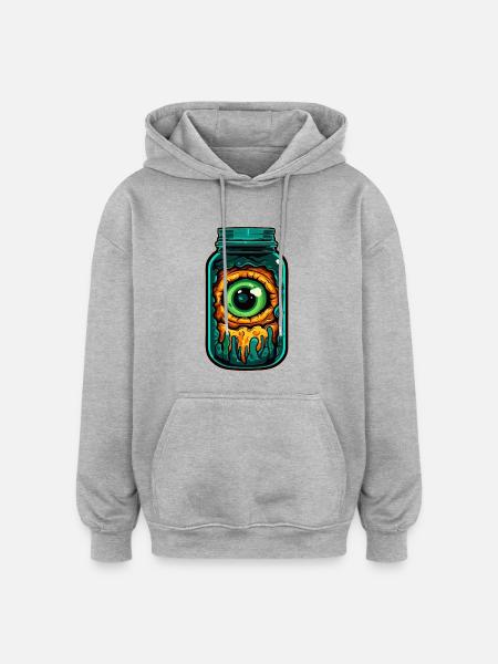 Monster Eye in Glass - Oversized Unisex Hoodie - heather grey