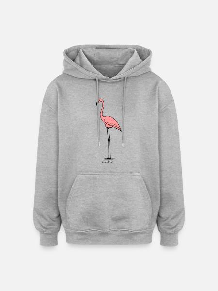 Stand Proud – Flamingo - Oversized Unisex Hoodie - heather grey