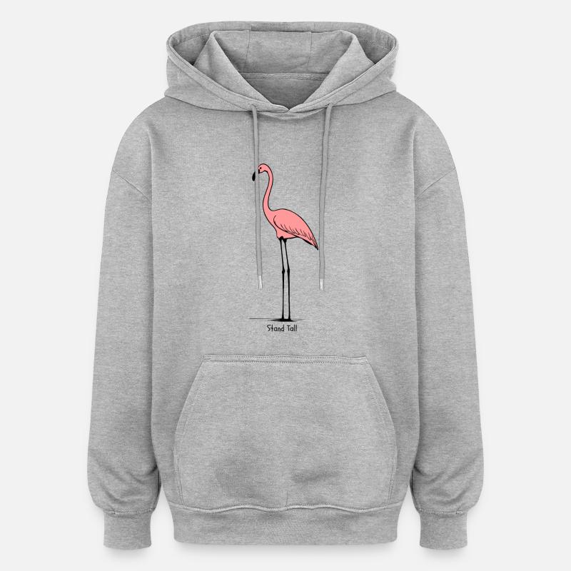 Stand Proud – Flamingo - Sweat à capuche oversize unisexe - gris chiné