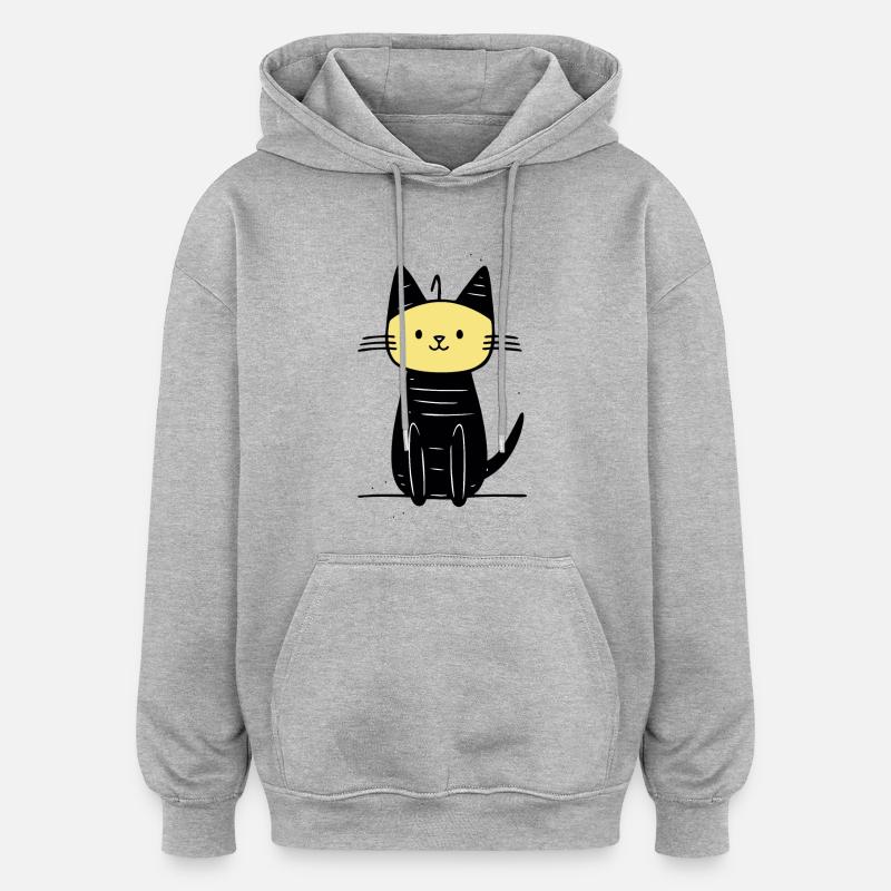 cute cat - Oversized Unisex Hoodie - heather grey