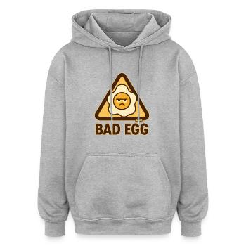 Schlechtes Ei mit mieser Laune - Oversized Unisex Hoodie - Grau meliert - Vorne - Noah (186cm)