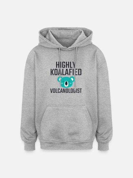 Volcanologist Koalafied Volcanology - Oversized Unisex Hoodie - Grau meliert