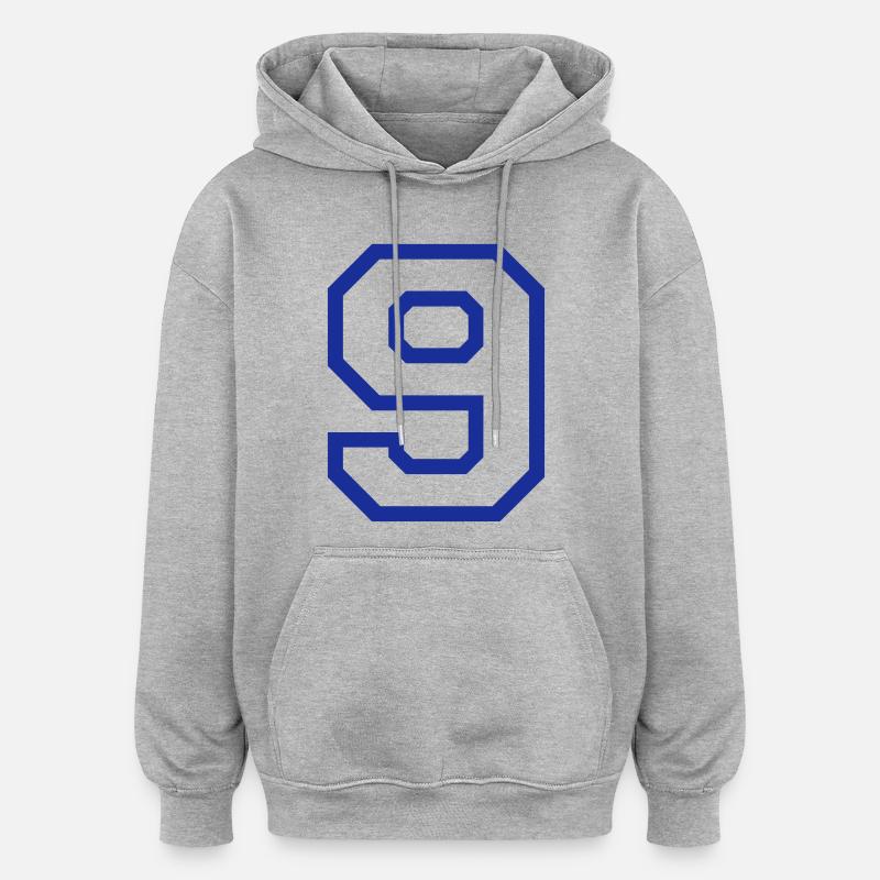 LE NUMÉRO 9-NEUF - Sweat à capuche oversize unisexe - gris chiné