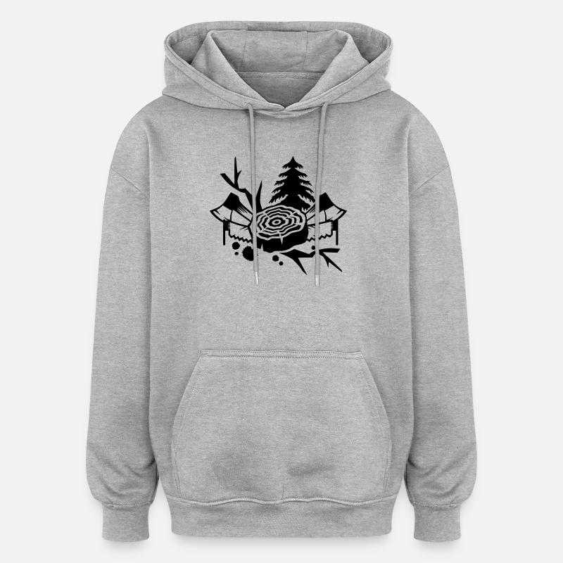 Outils pour les bûcherons - Sweat à capuche oversize unisexe - gris chiné