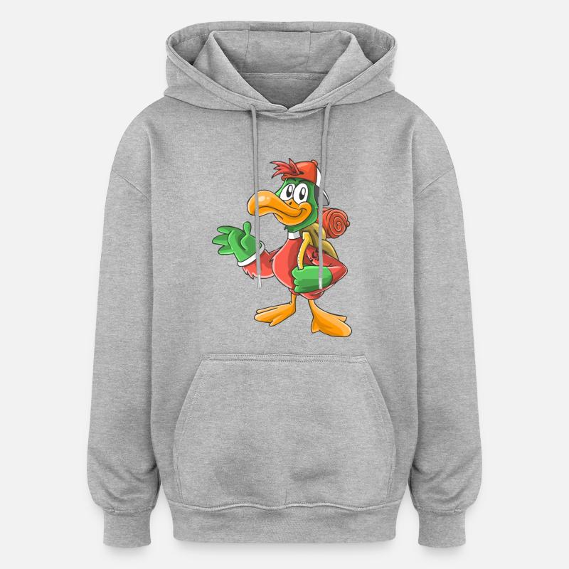 drôle Wandervogel - Sweat à capuche oversize unisexe - gris chiné