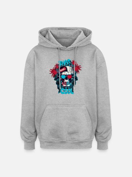 C'est cool - Sweat à capuche oversize unisexe - gris chiné