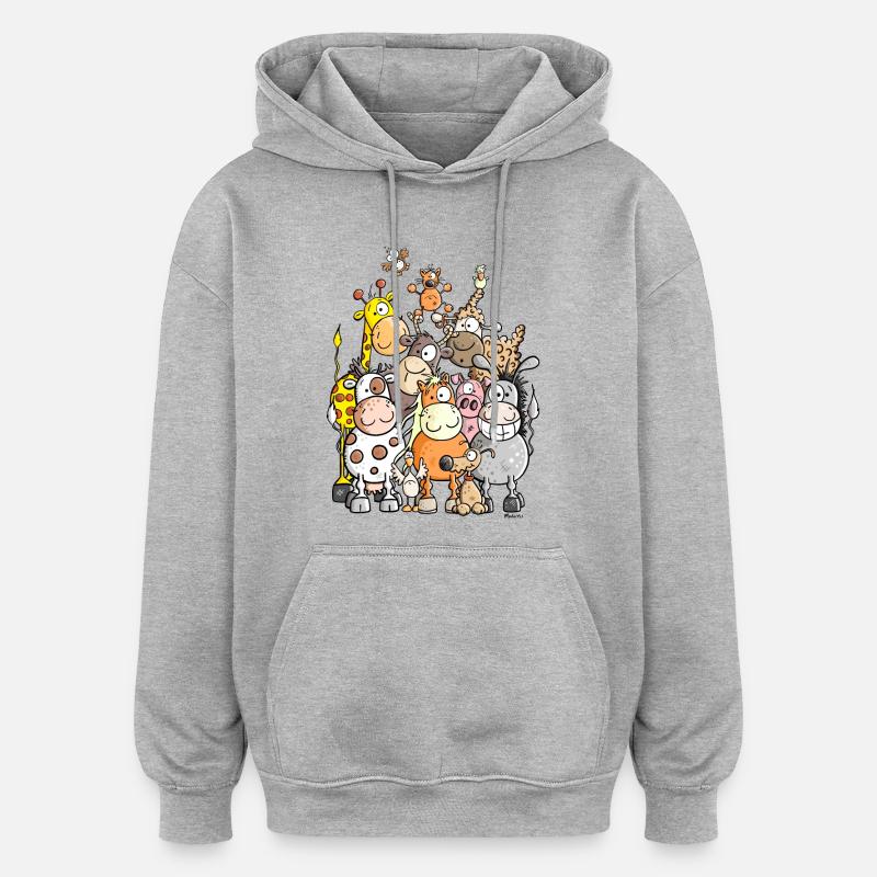 Tas géant de l'animal - Sweat à capuche oversize unisexe - gris chiné