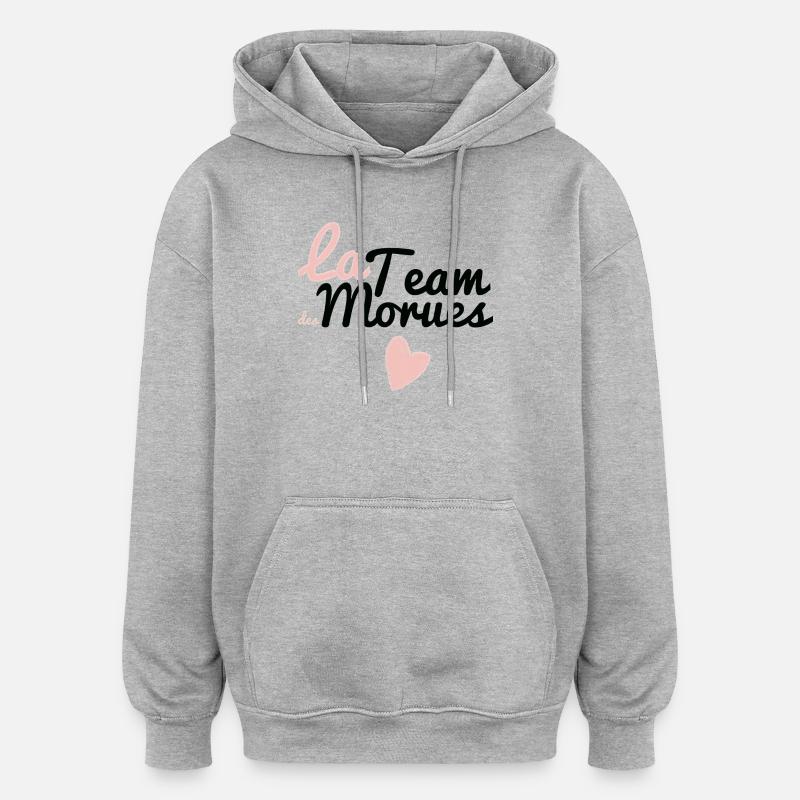Das Team der Kabeljau - Oversized Unisex Hoodie - Grau meliert