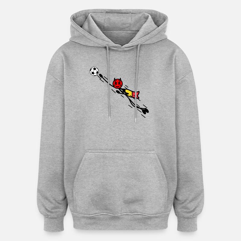 Flying Red Devil Held Keeper - Oversized Unisex Hoodie - Grau meliert